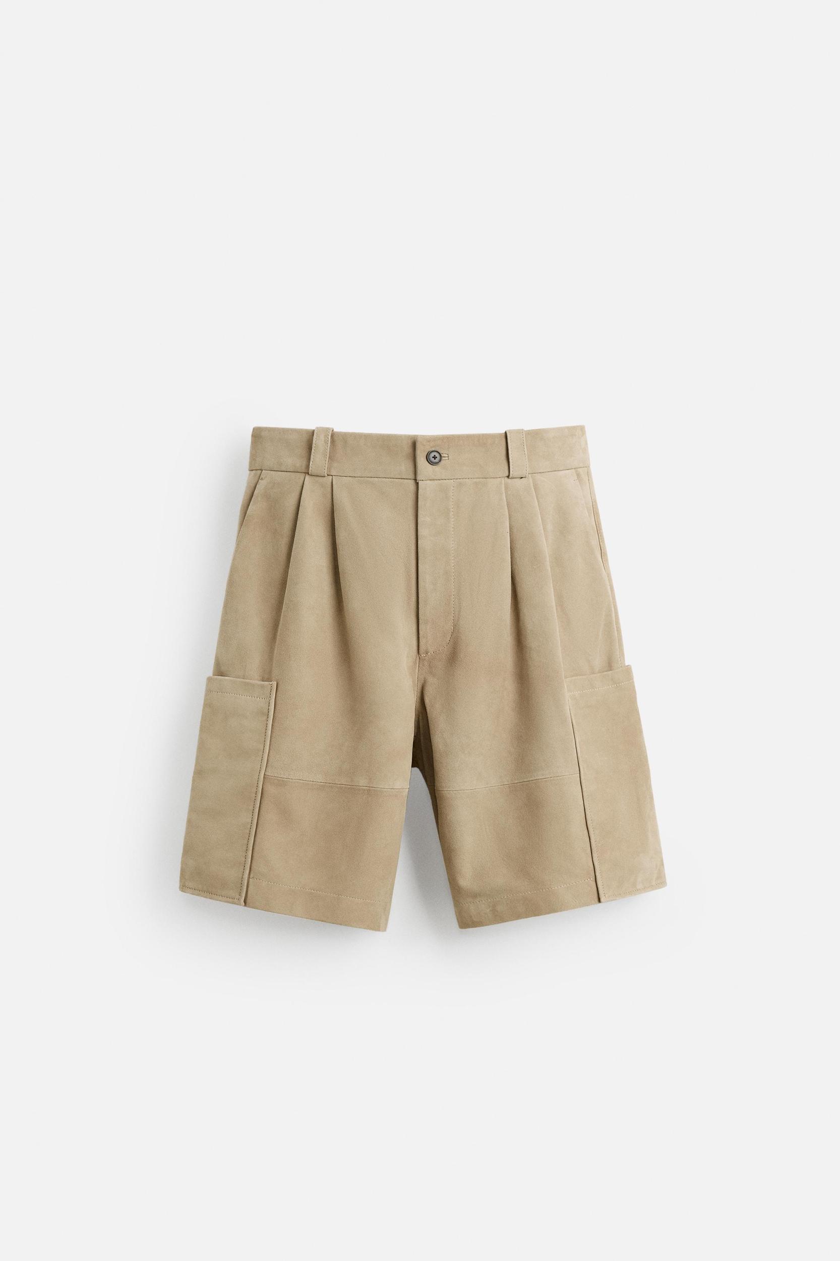 SUEDE CARGO SHORTS Product Image