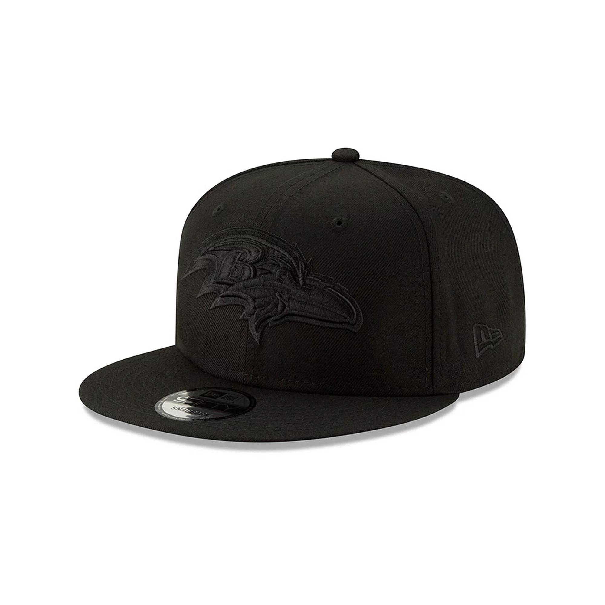 Men's New Era Black Baltimore Ravens Black On Black 9FIFTY Adjustable Hat Product Image