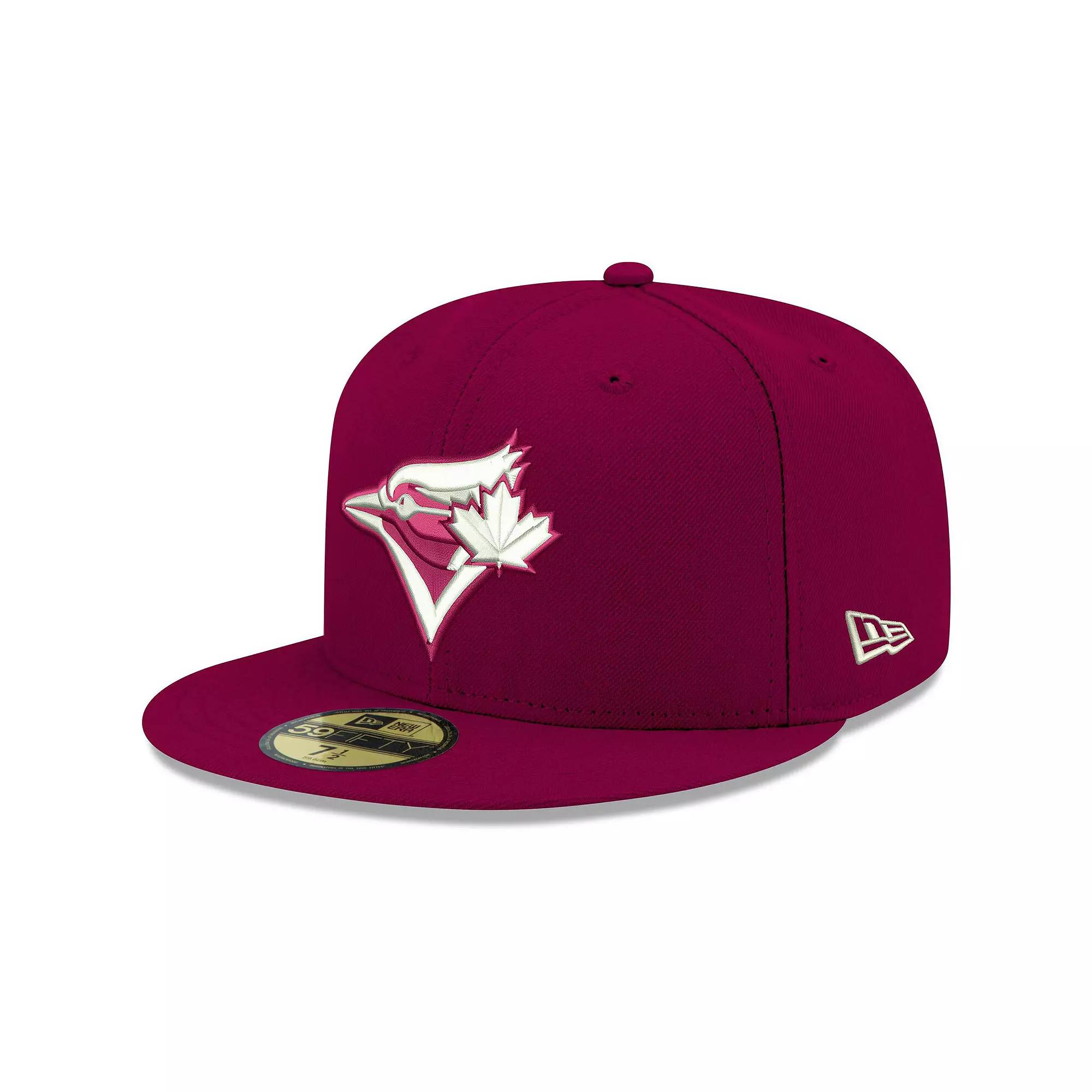 Men's New Era Cardinal Toronto Blue Jays White Logo 59FIFTY Fitted Hat, Size: 7 1/2, Jay Red Product Image
