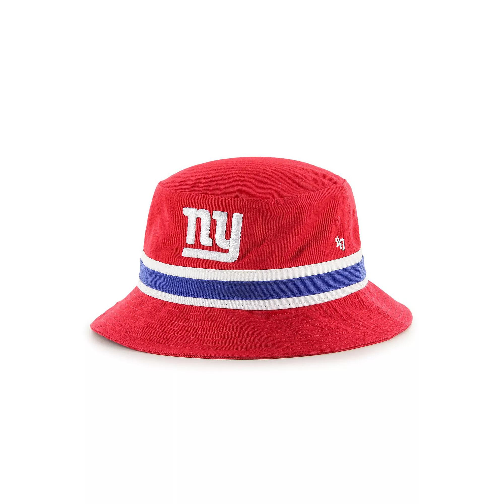 Men's '47 Red New York Giants Striped Bucket Hat Product Image