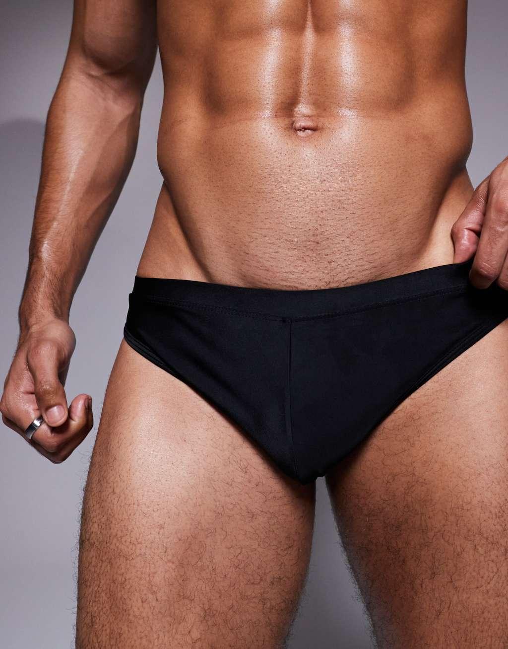 ASOS DESIGN swim briefs in black Product Image