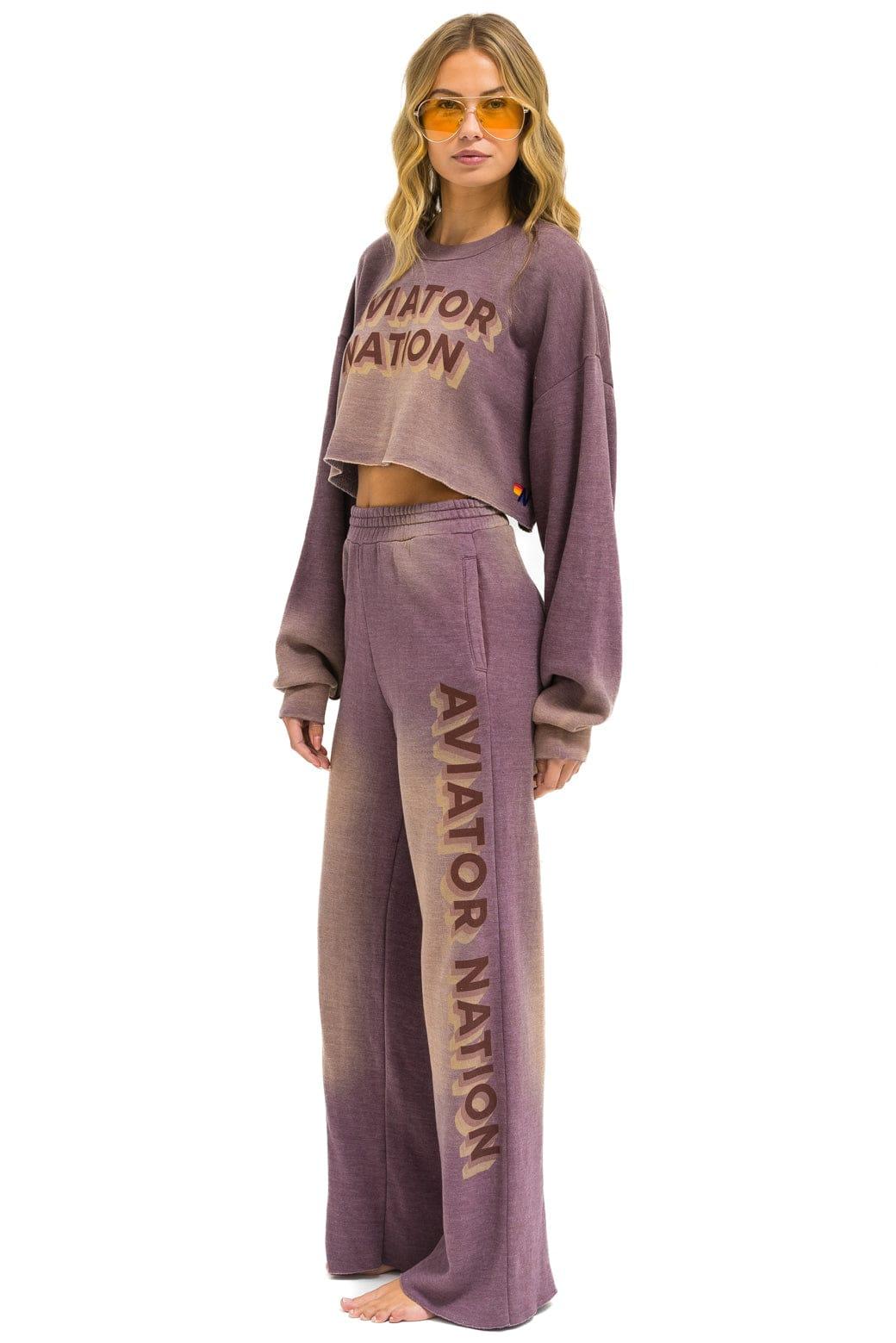 AN 3D WIDE LEG POCKET SWEATPANTS - FADED MOCHA Female Product Image