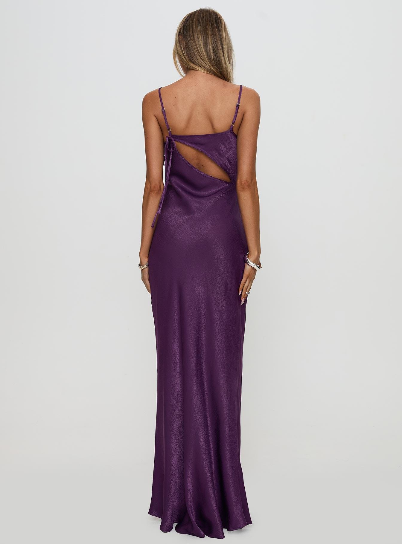 Linger Bias Cut Maxi Dress Purple Product Image