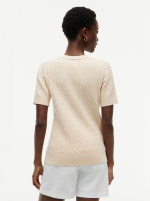Short-Sleeve Cable Knit Sweater Product Image