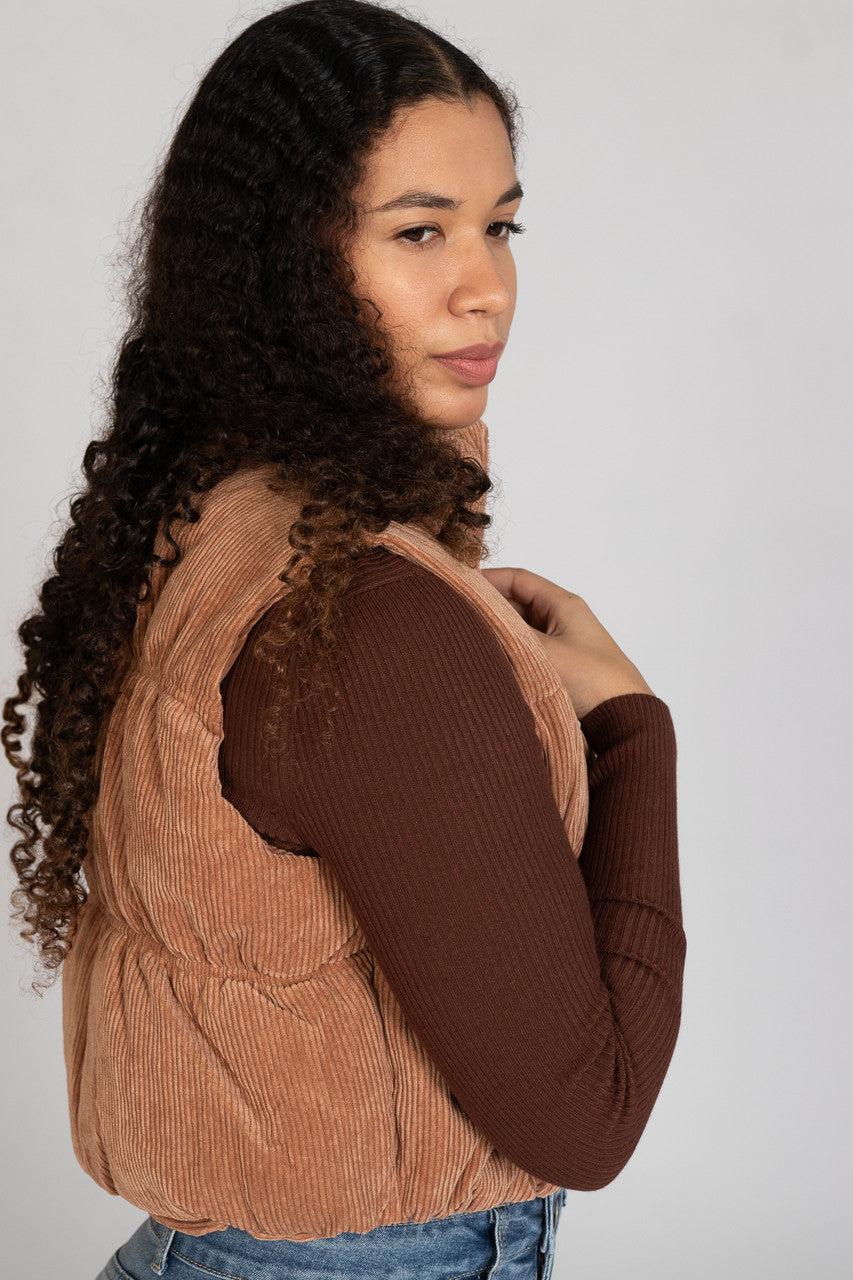 Corduroy Puffer Vest Product Image