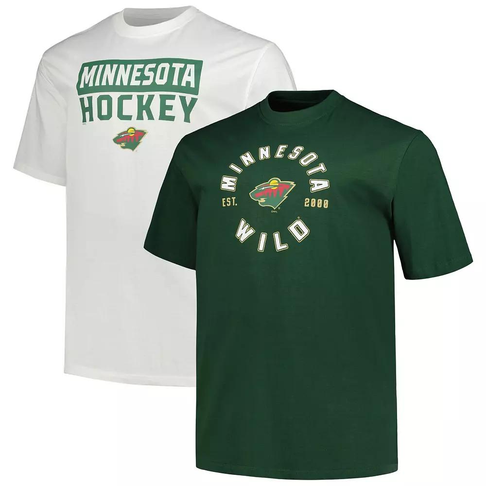 Men's Fanatics Branded Minnesota Wild Big & Tall T-Shirt 2-Pack Set, Size: 2XB, Green Product Image