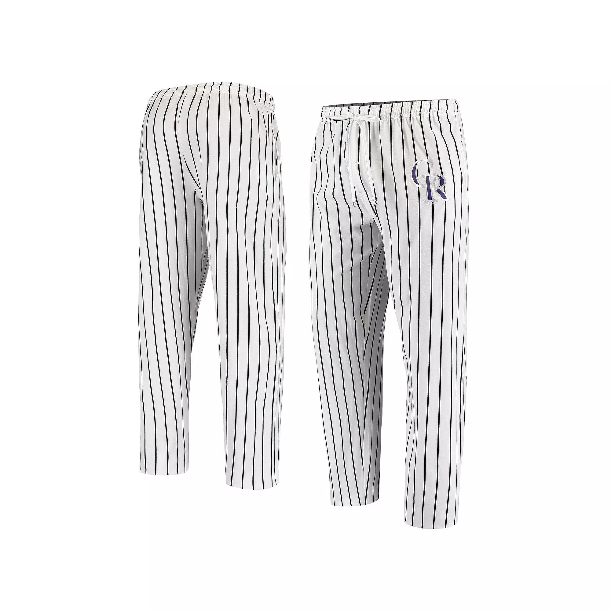 Men's Concepts Sport White Colorado Rockies Vigor Pinstripe Pants, Size: 3XL Product Image