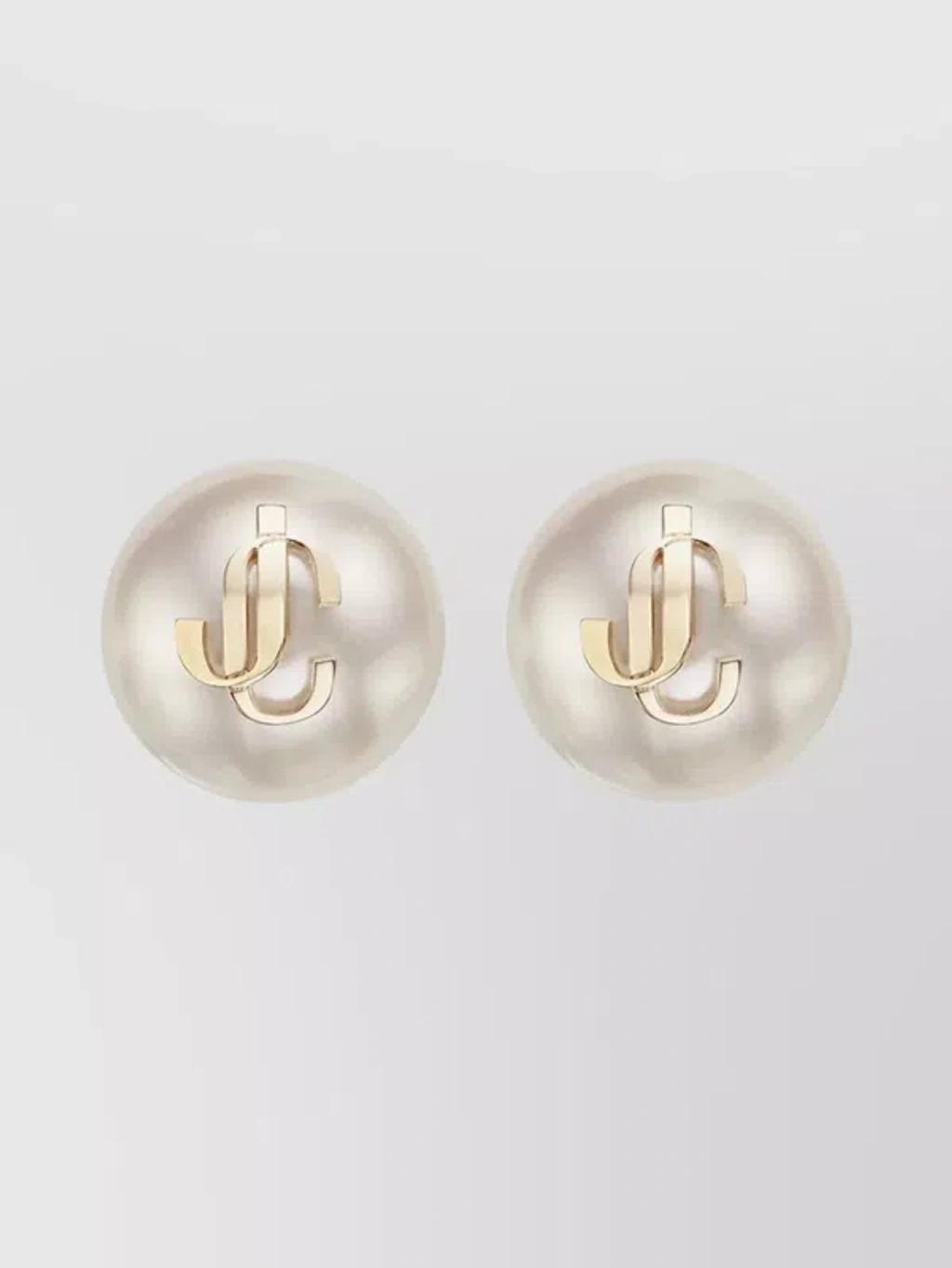 debossed-logo pearl earrings  Product Image