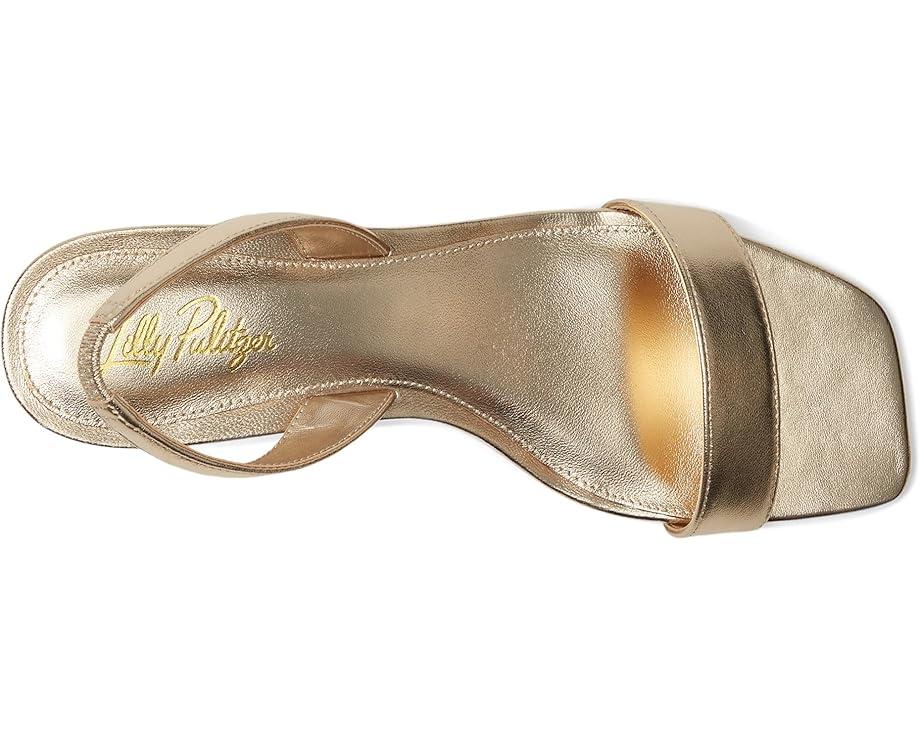 Carolina Metallic Leather Kitten Heel Sandals Product Image