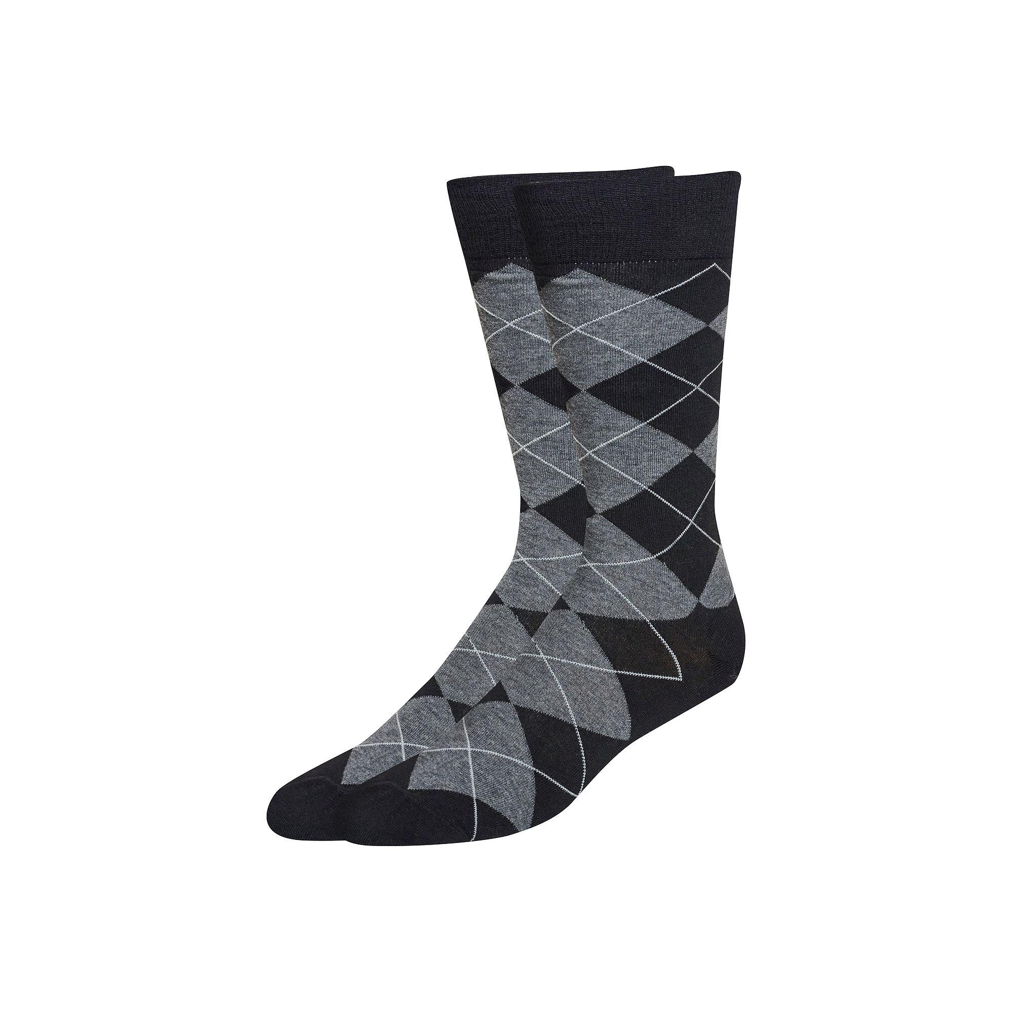 Men's Classic Argyle Crew Socks in Black | Cole Haan Product Image