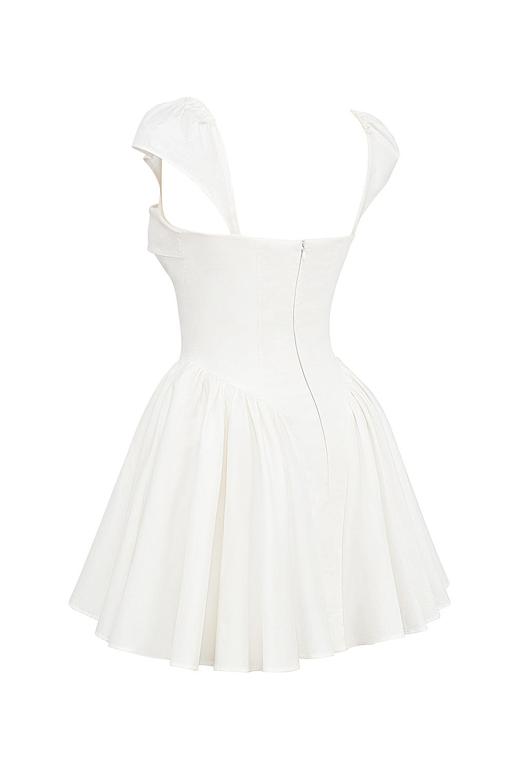 Florence  white cotton corset mini dress Product Image