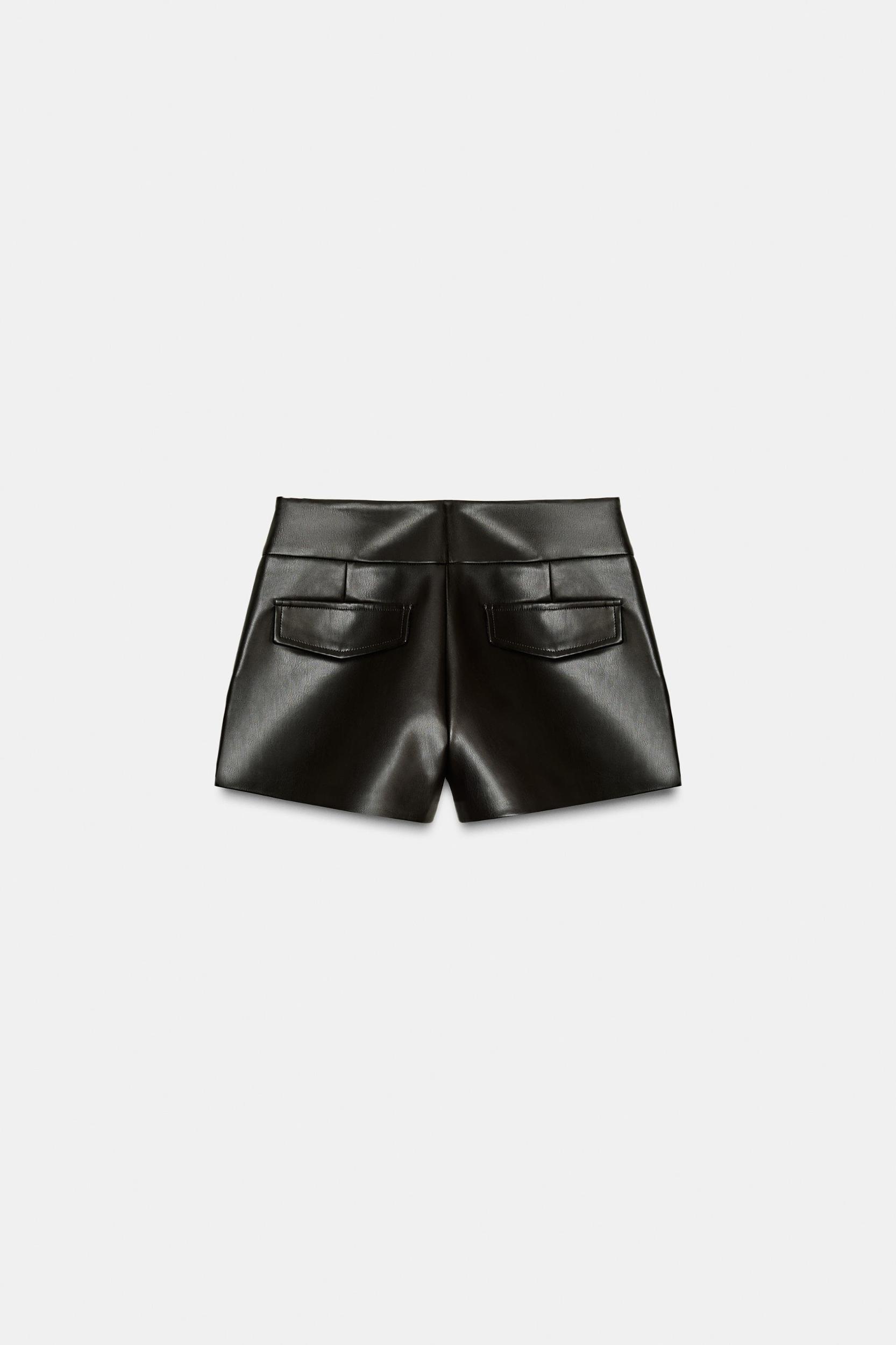 FAUX LEATHER MINI SHORTS Product Image