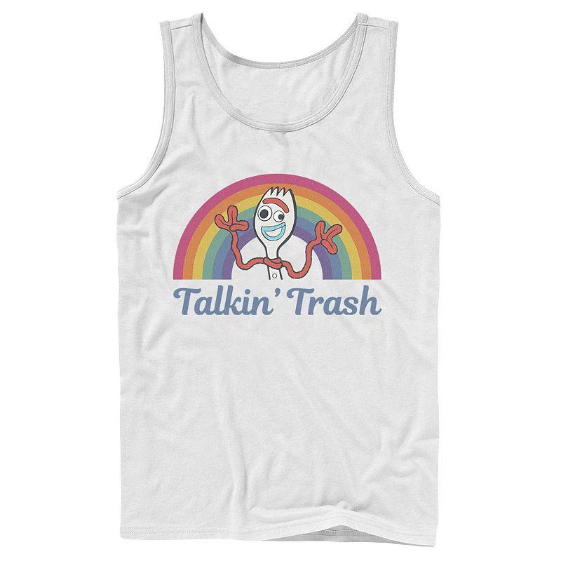 Men's Disney / Pixar Toy Story 4 Forky Talkin' Trash Rainbow Poster Tank Top,  Product Image