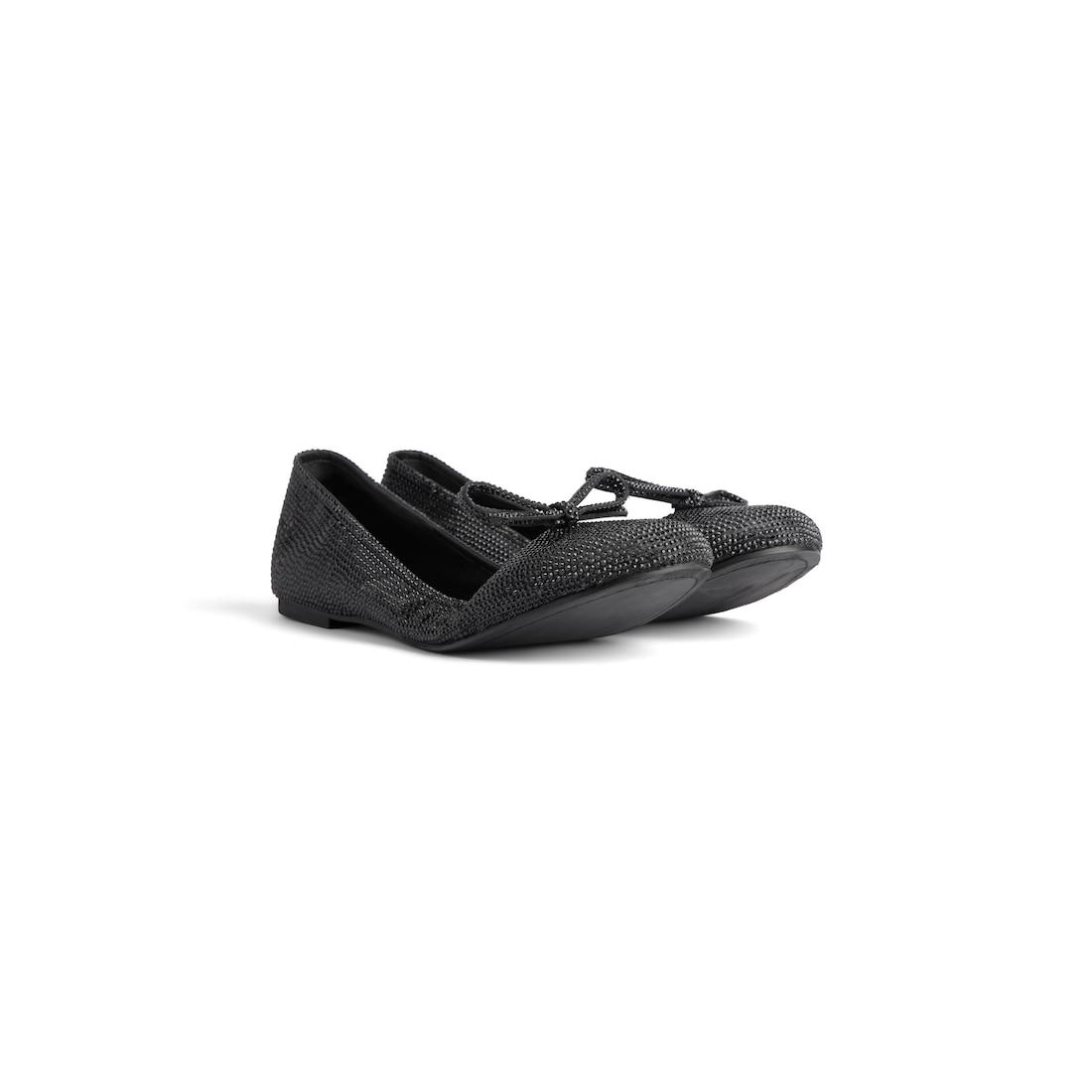 Women's Leopold Ballerina With Rhinestones  in Black Product Image