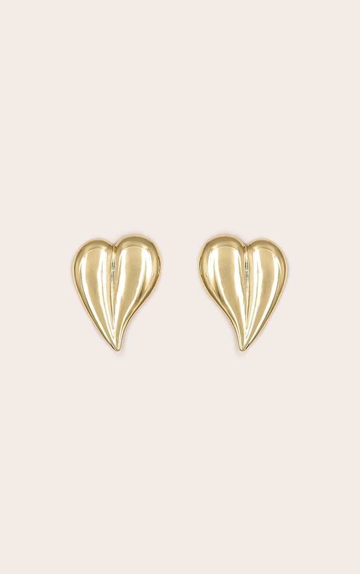 Gold Plated Smooth Heart Earrings Product Image