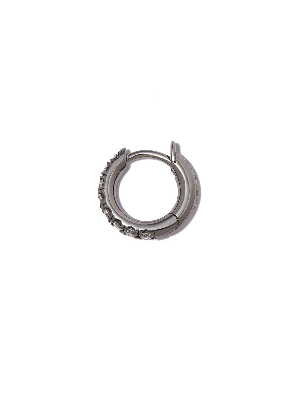 18kt white gold mini diamond hoop single earring Product Image
