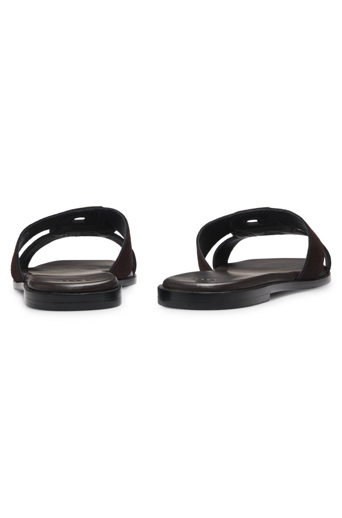 Suede slides with stitched Double B monogram Product Image