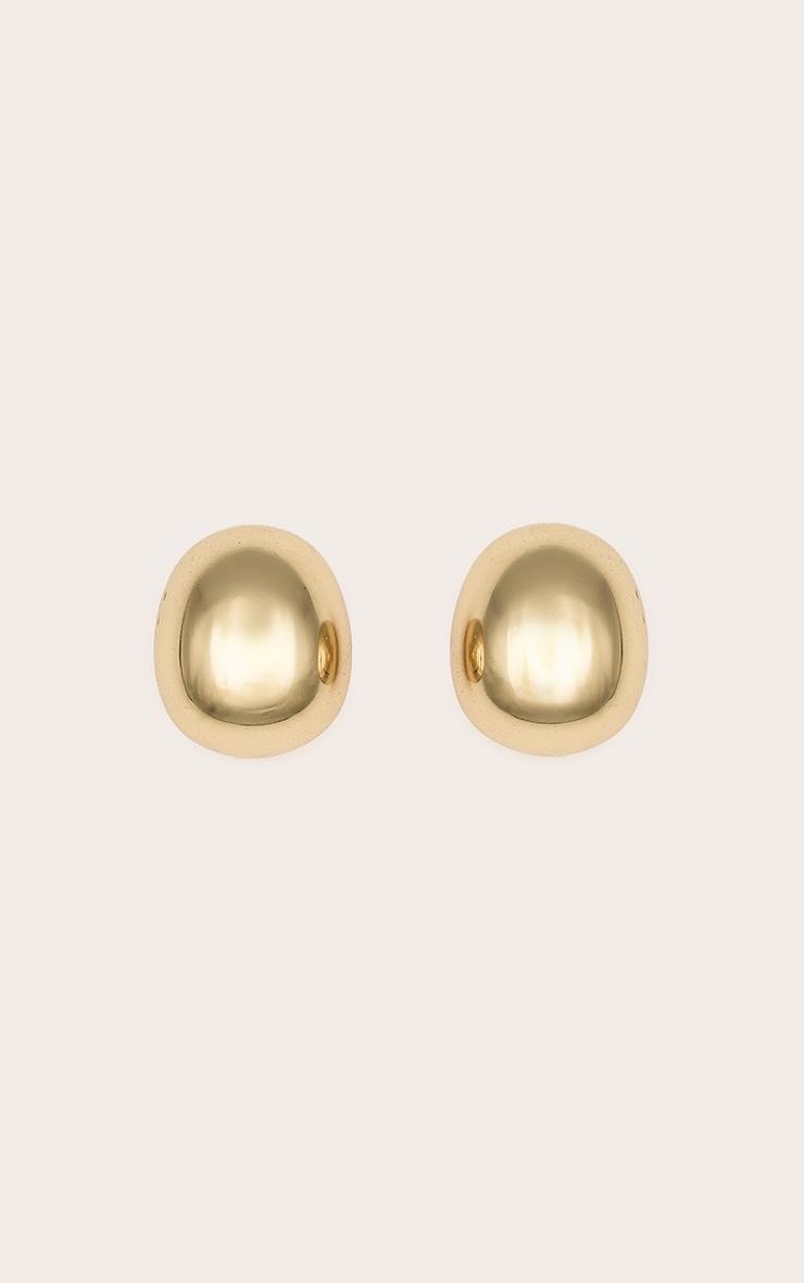 Gold Chunky Round Stud Earrings Product Image