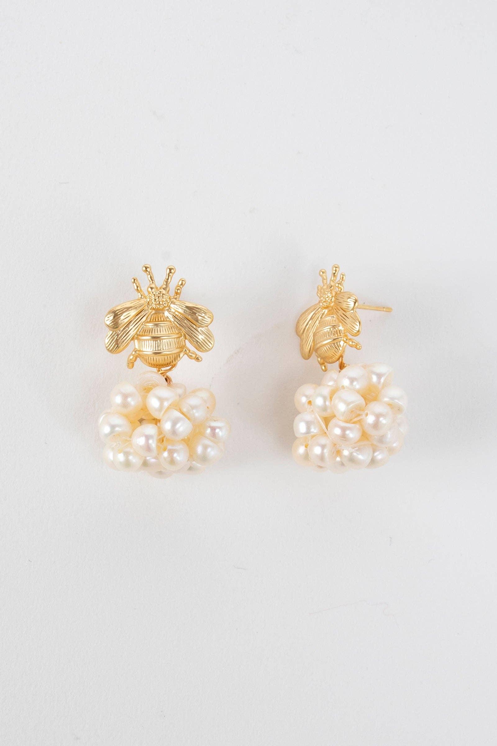 Bee Pearl Cluster Earring Product Image