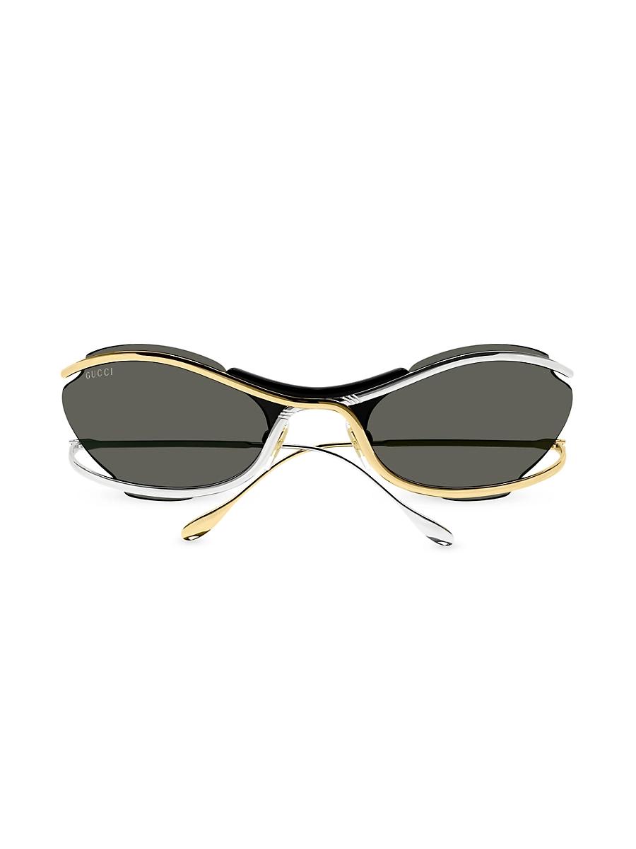 Mens 68MM Fashion Show Directional Metal Sunglasses Product Image