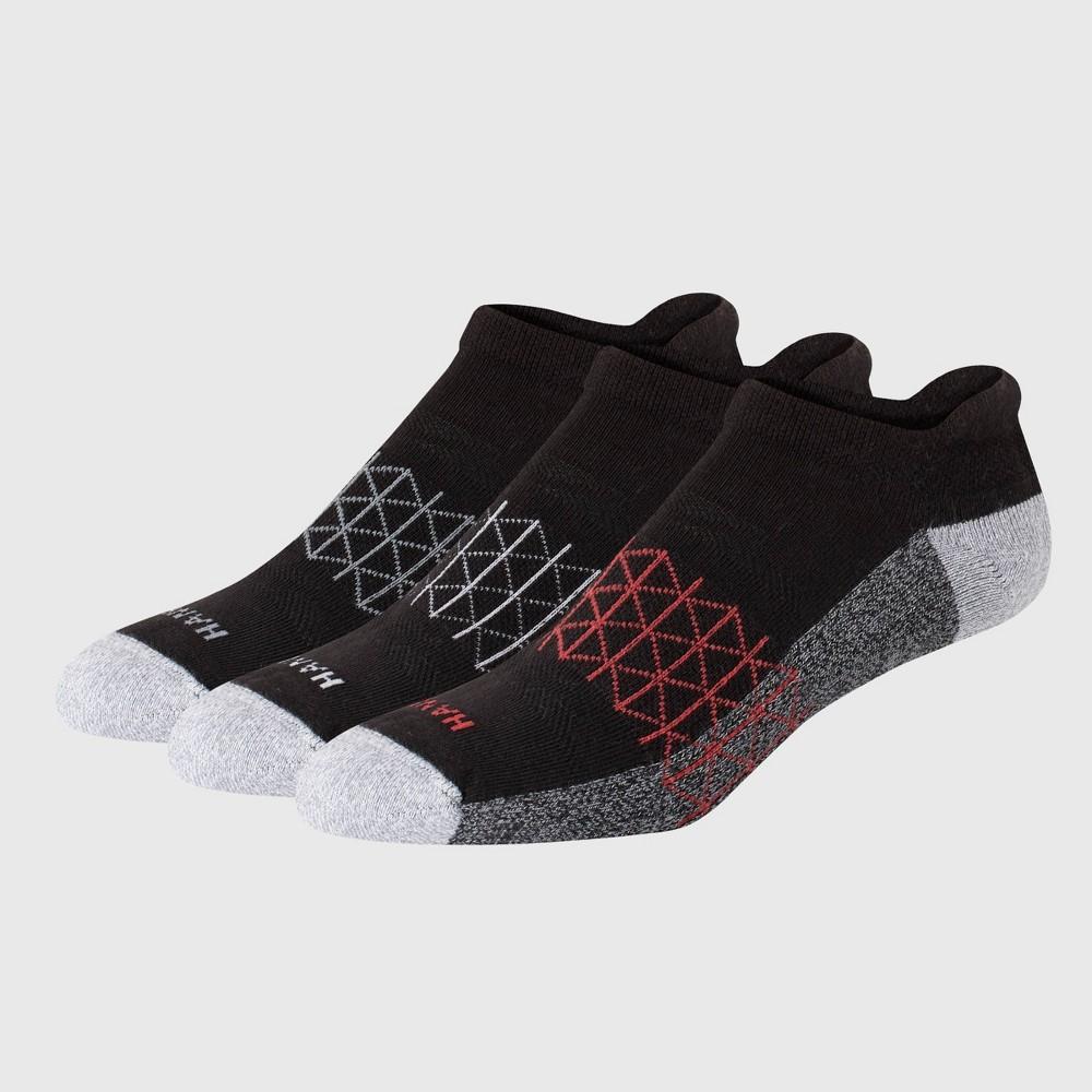 Hanes Men's 3pk Absolute Active Cushioned Heel Shield Socks - White/Black 6-12: Low Cut, Arch Support, Seamless Toe Product Image