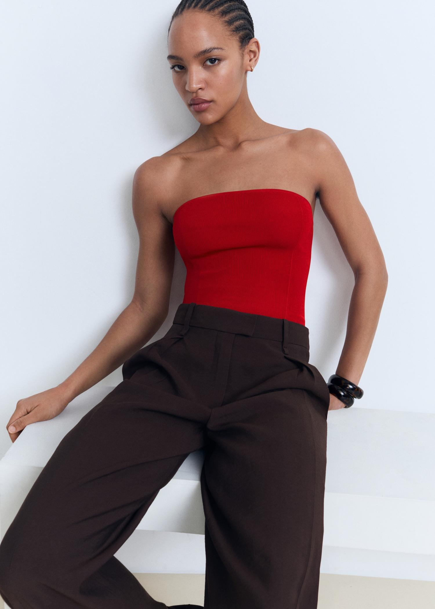 Strapless fitted top - Women | MANGO USA Product Image