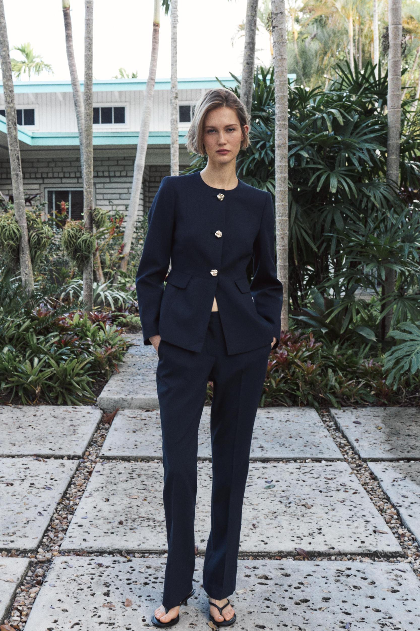 STRAIGHT MID-RISE PANTS Product Image