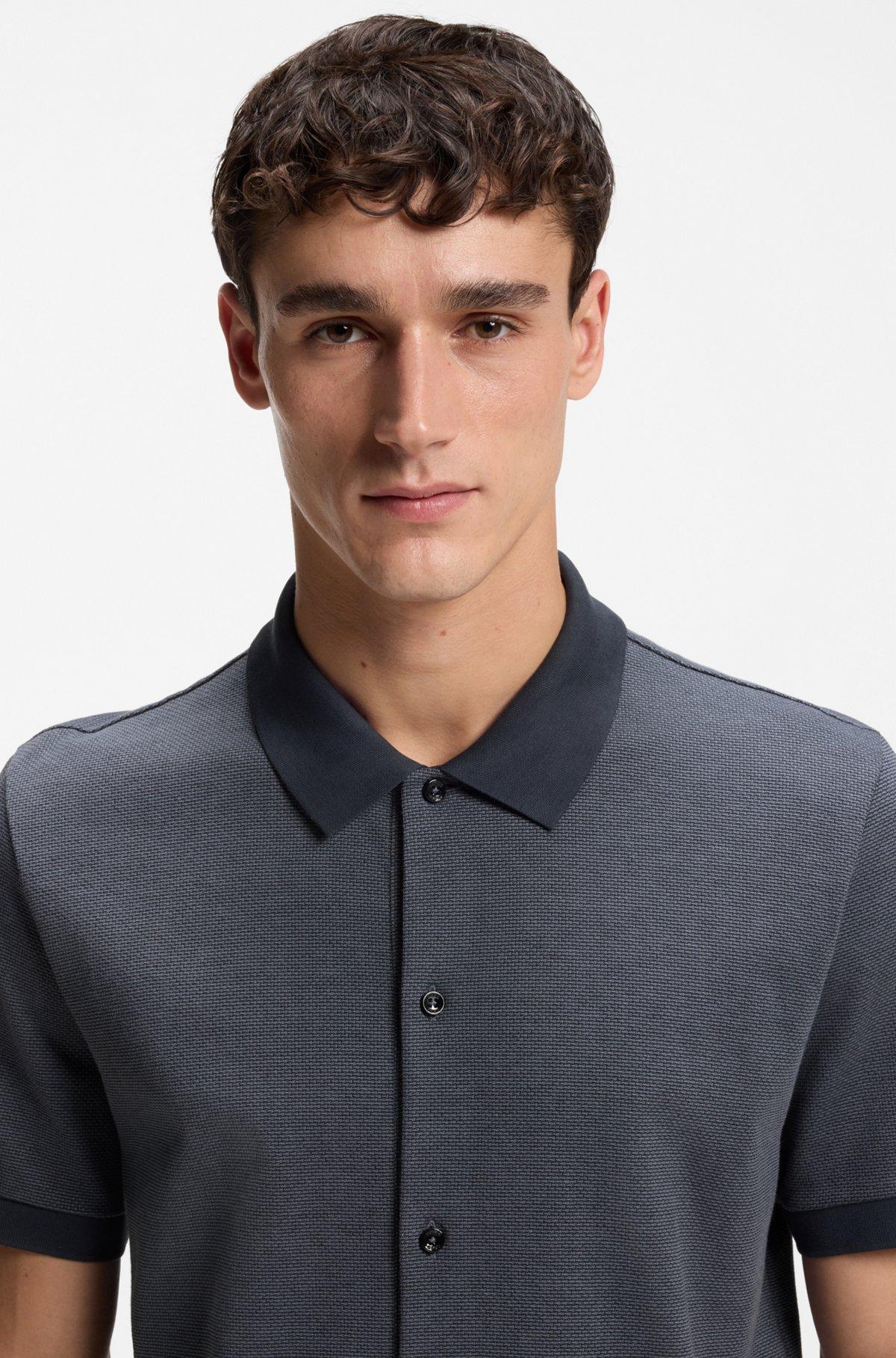 Regular-fit shirt in bubble-structure cotton Product Image
