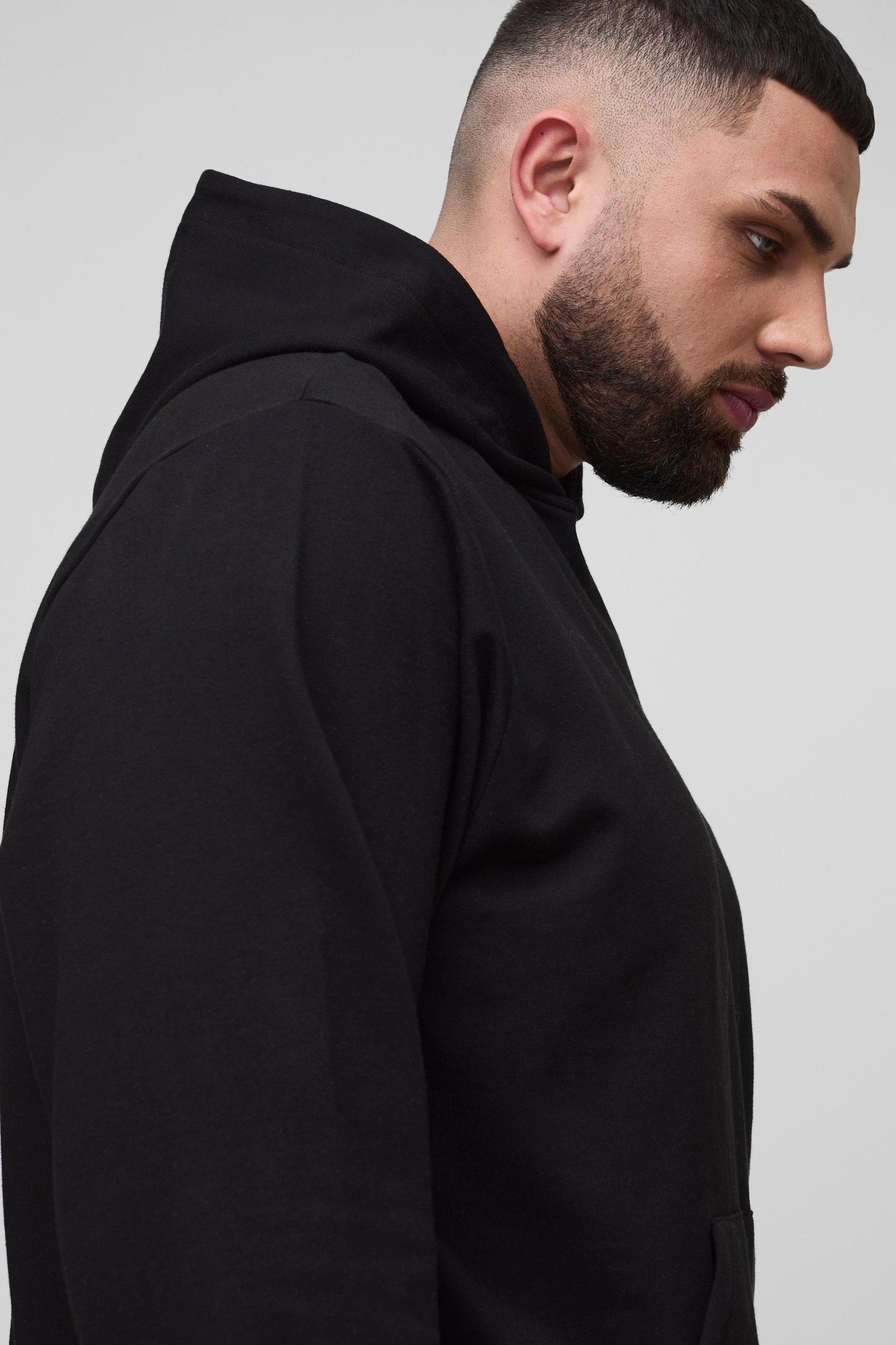 Plus 260GSM Loopback Regular Fit Basic Hoodie | boohooMAN USA Product Image