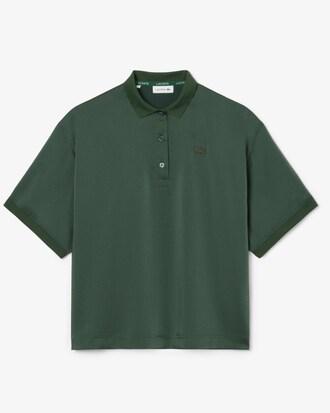 Oversized Silky Fluid Polo Shirt Product Image