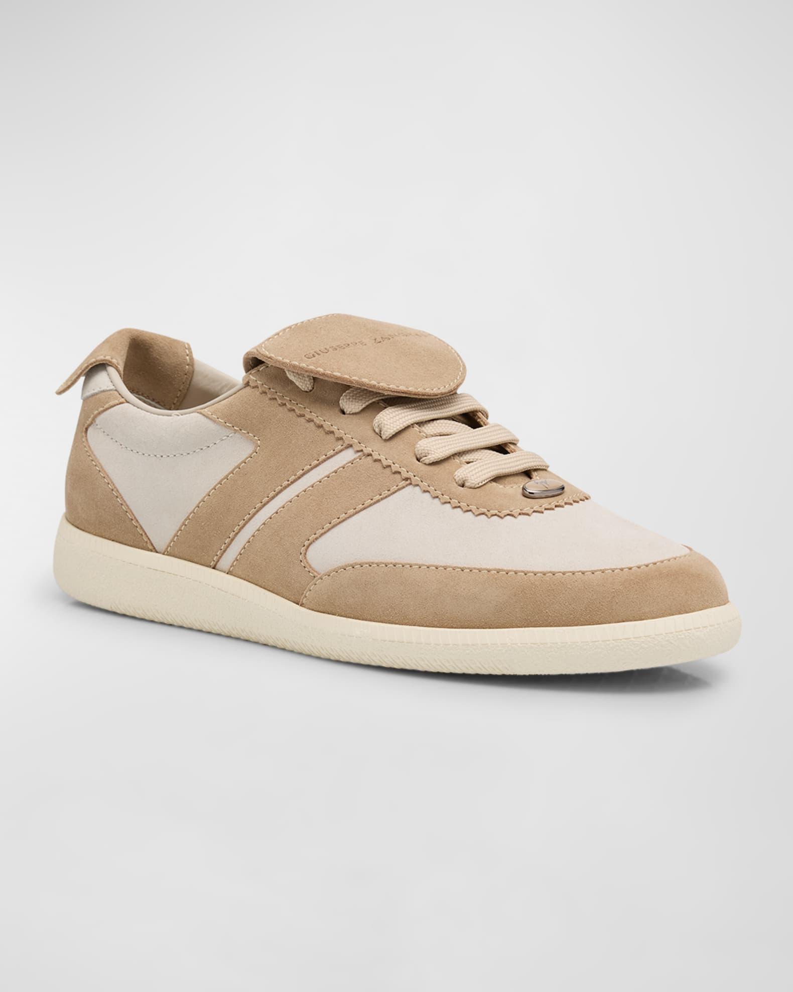 Men's Bicolor Suede Low-Top Sneakers Product Image