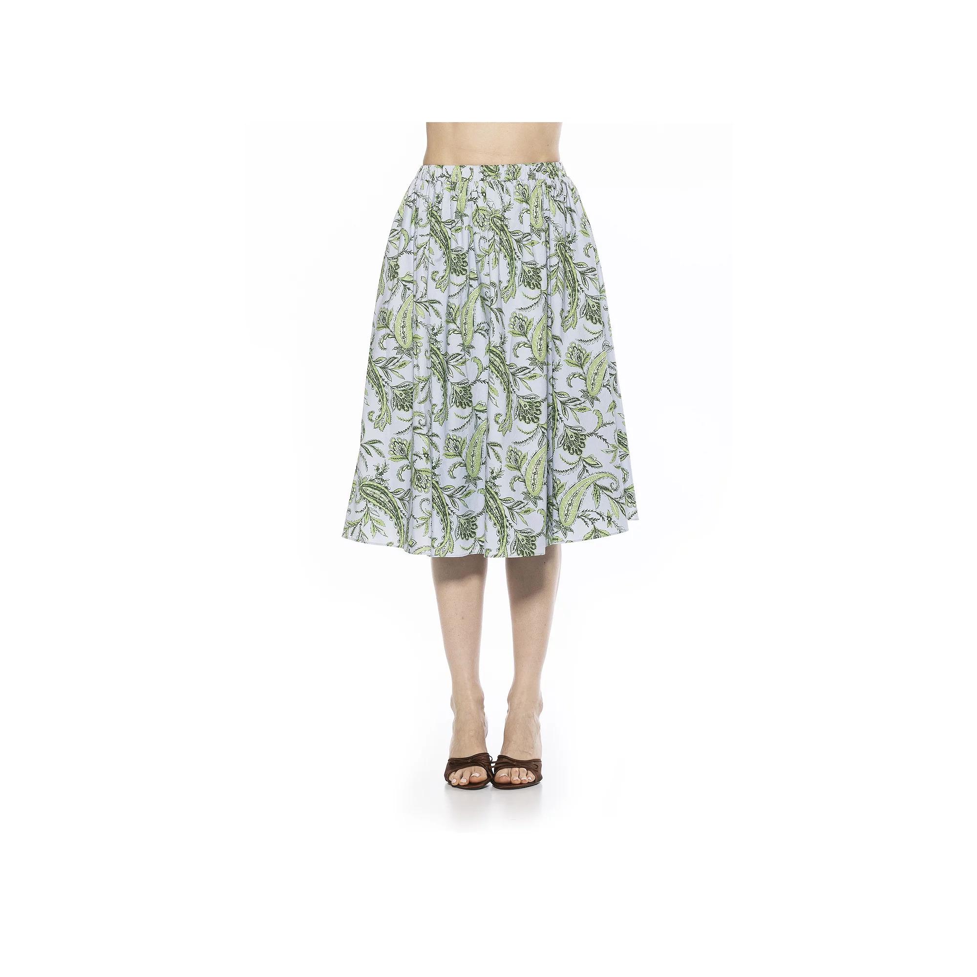 Women's ALEXIA ADMOR Isla Elastic Waist Shirred Midi Skirt,  Product Image