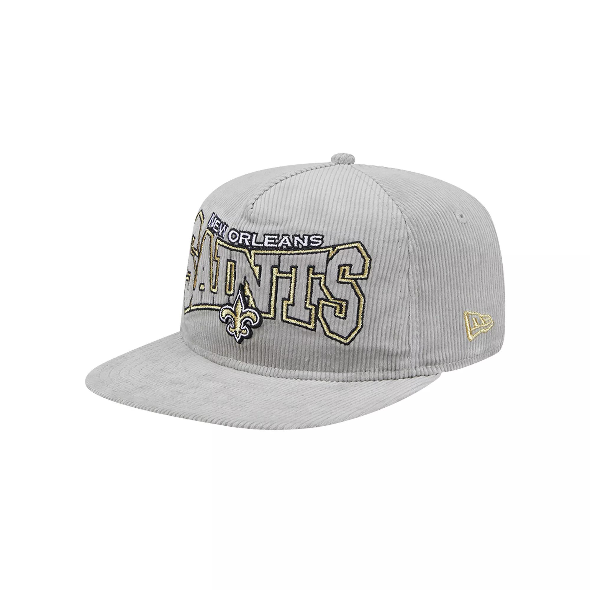 Men's New Era  Gray New Orleans Saints Corduroy��Golfer Adjustable Hat, Grey Product Image