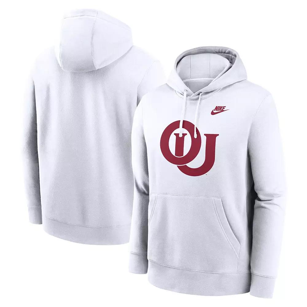 Men's Nike White Oklahoma Sooners Legacy Logo Club Fleece Pullover Hoodie, Size: 2XL Product Image