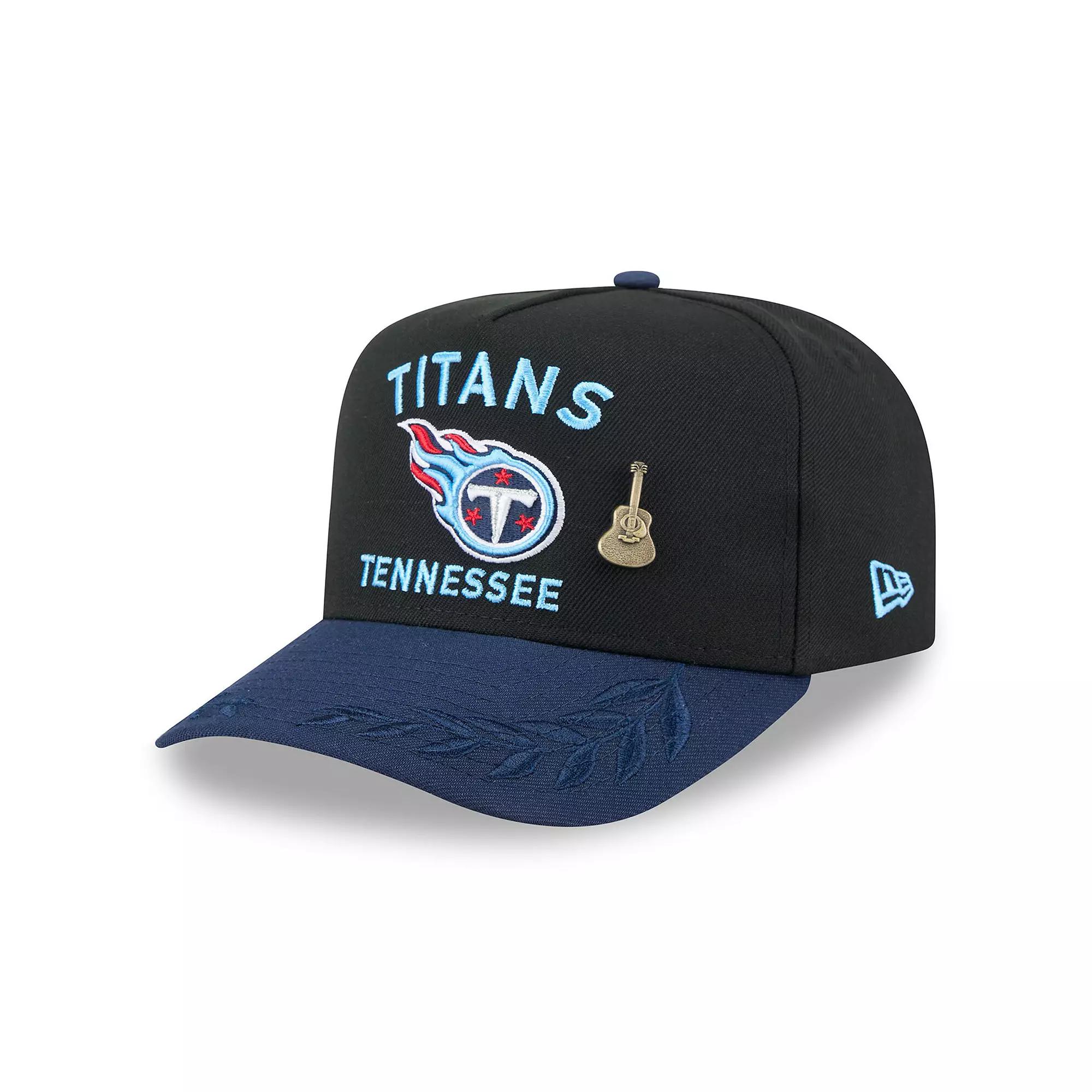 Men's New Era Black/Navy Tennessee Titans 2025 NFL Draft On Stage A-Frame 59FIFTY Fitted Hat,  Product Image