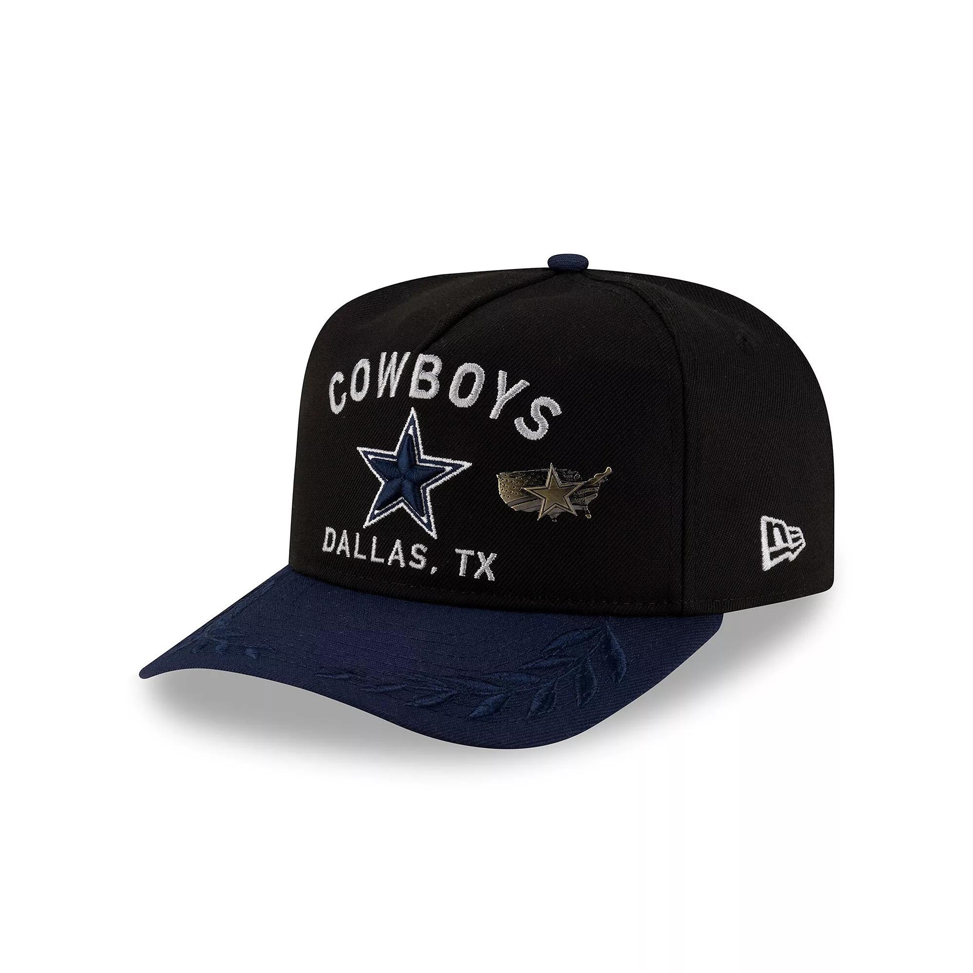 Men's New Era Black/Navy Dallas Cowboys 2025 NFL Draft On Stage A-Frame 59FIFTY Fitted Hat, Size: 7 Product Image