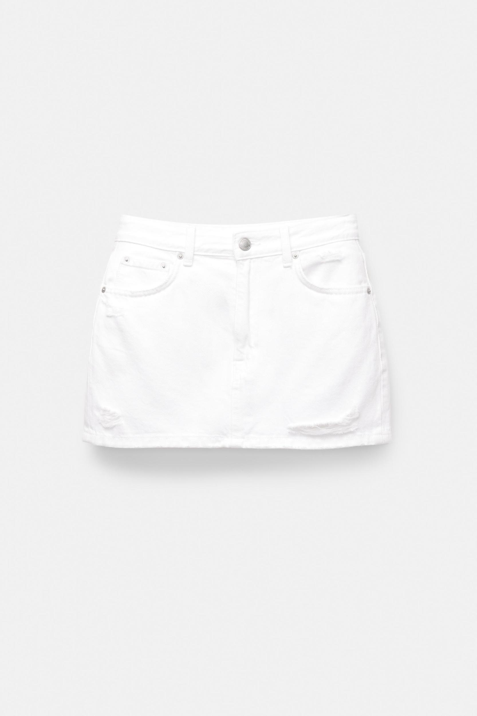 Ripped denim mini skirt Product Image