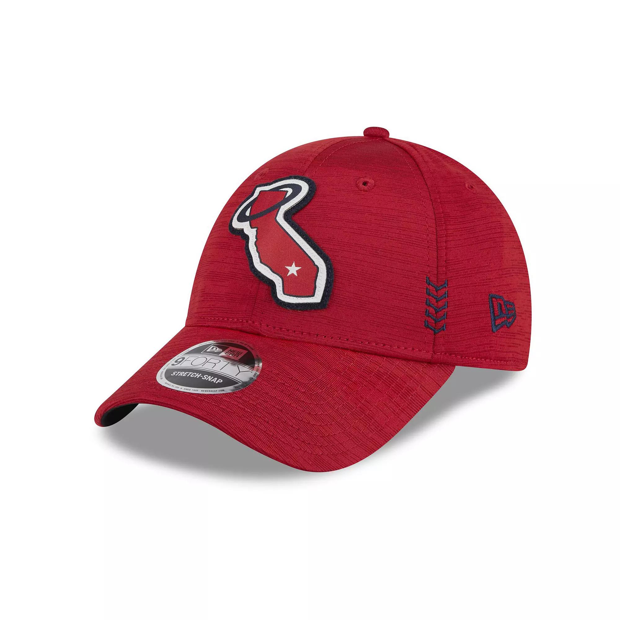 Men's New Era Red Los Angeles Angels 2024 Clubhouse 9FORTY Adjustable Hat Product Image