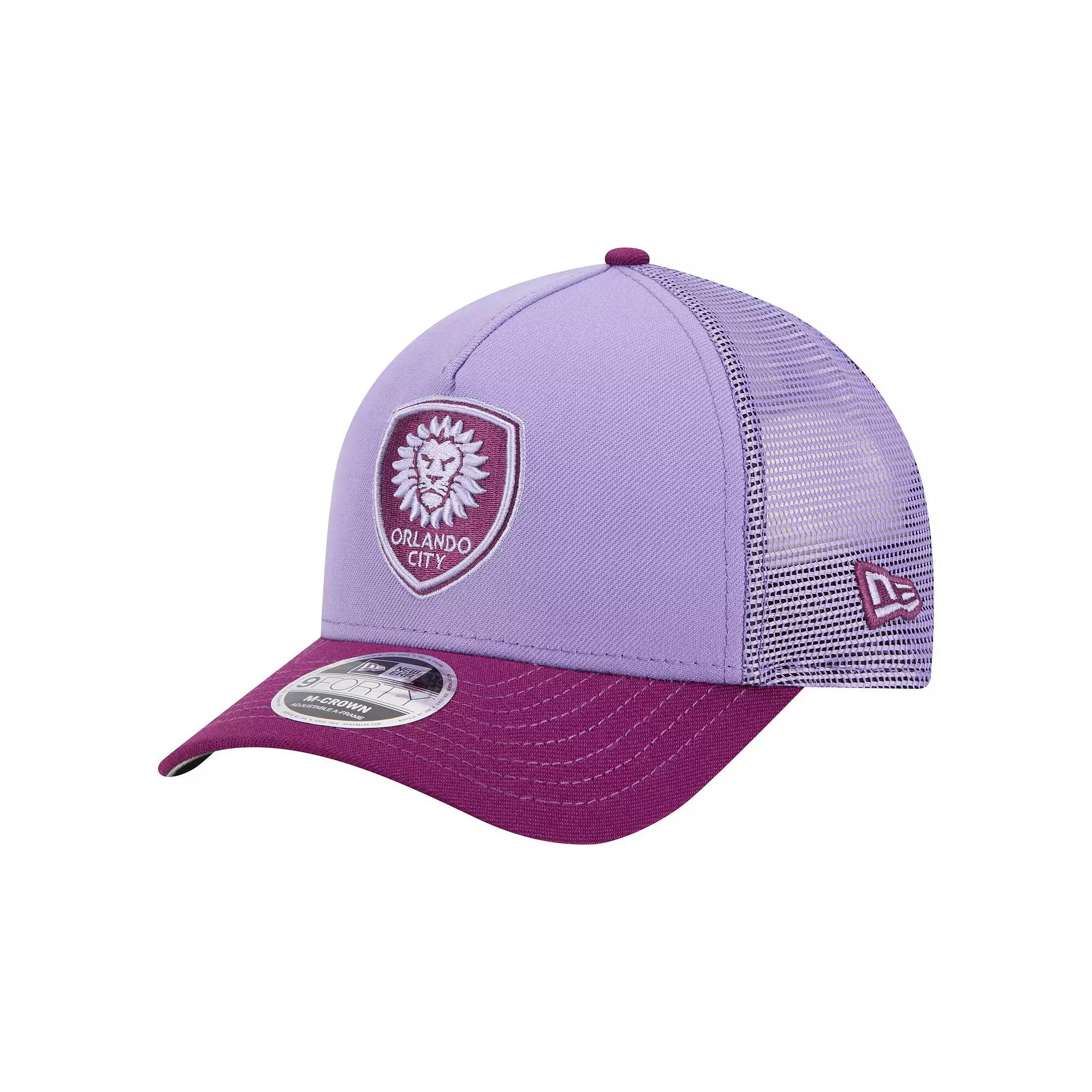 Men's New Era Purple Orlando City SC Color Pack 9FORTY A-Frame Adjustable Trucker Hat, Orf Purple Product Image