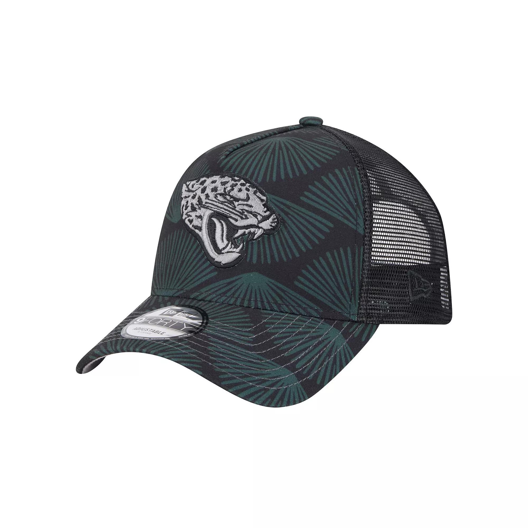 Men's New Era Black Jacksonville Jaguars Agave Trucker 9FORTY Adjustable Hat Product Image