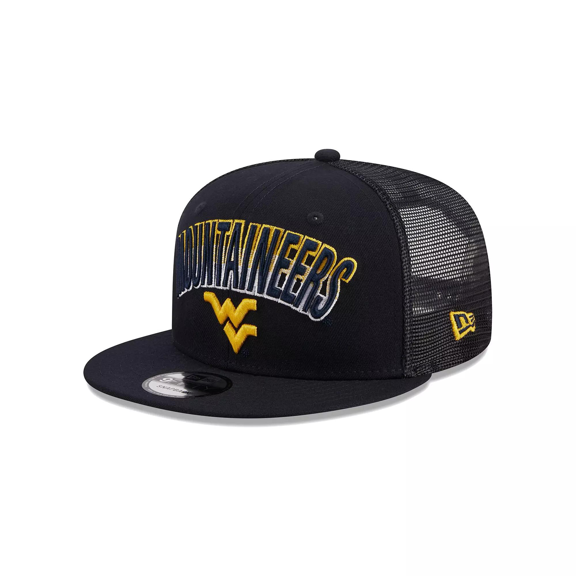 Men's New Era Navy West Virginia Mountaineers Grade Trucker 9FIFTY Snapback Hat, Blue Product Image