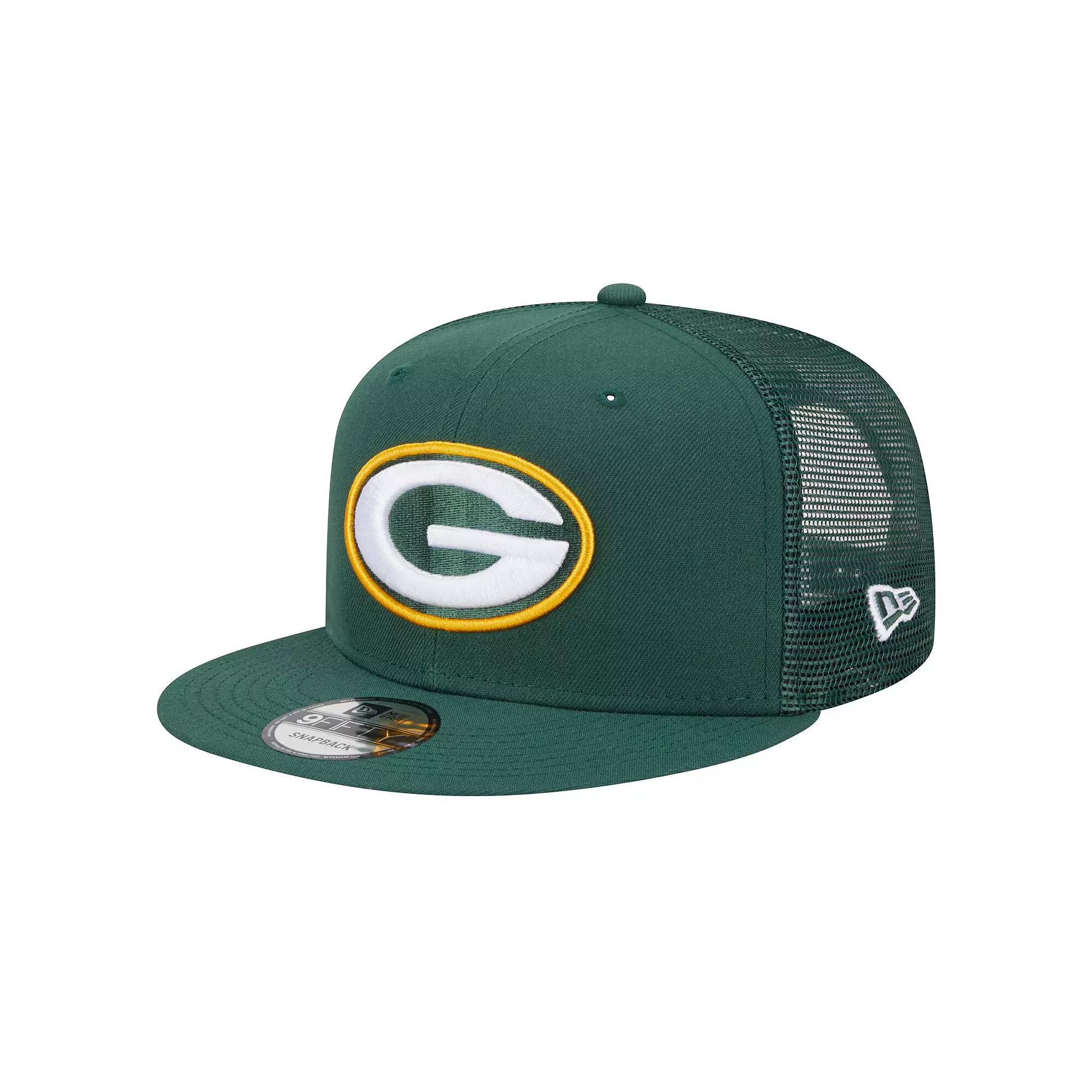 Men's New Era Green Green Bay Packers Main Trucker 9FIFTY Snapback Hat Product Image