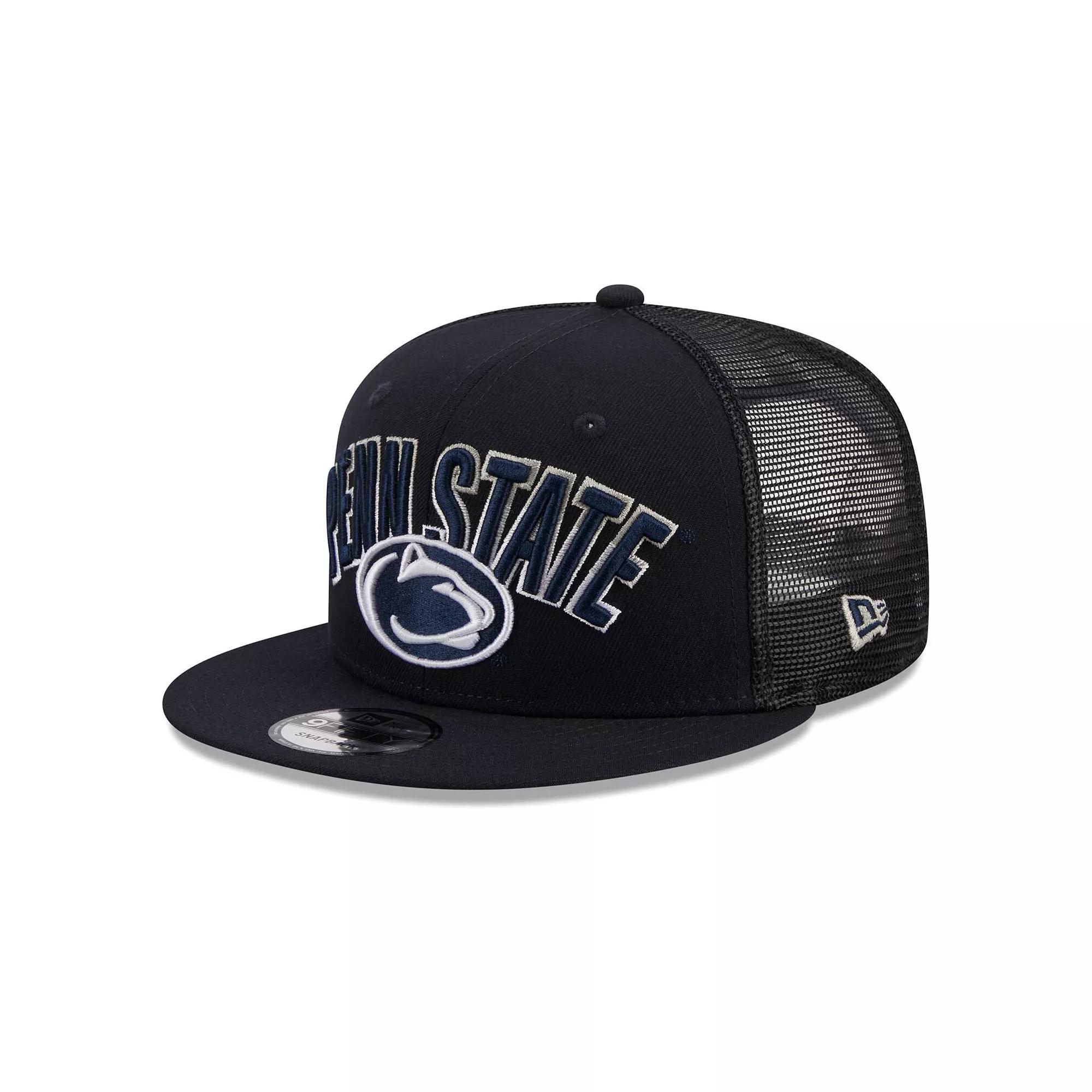 Men's New Era Navy Penn State Nittany Lions Grade Trucker 9FIFTY Snapback Hat, Blue Product Image