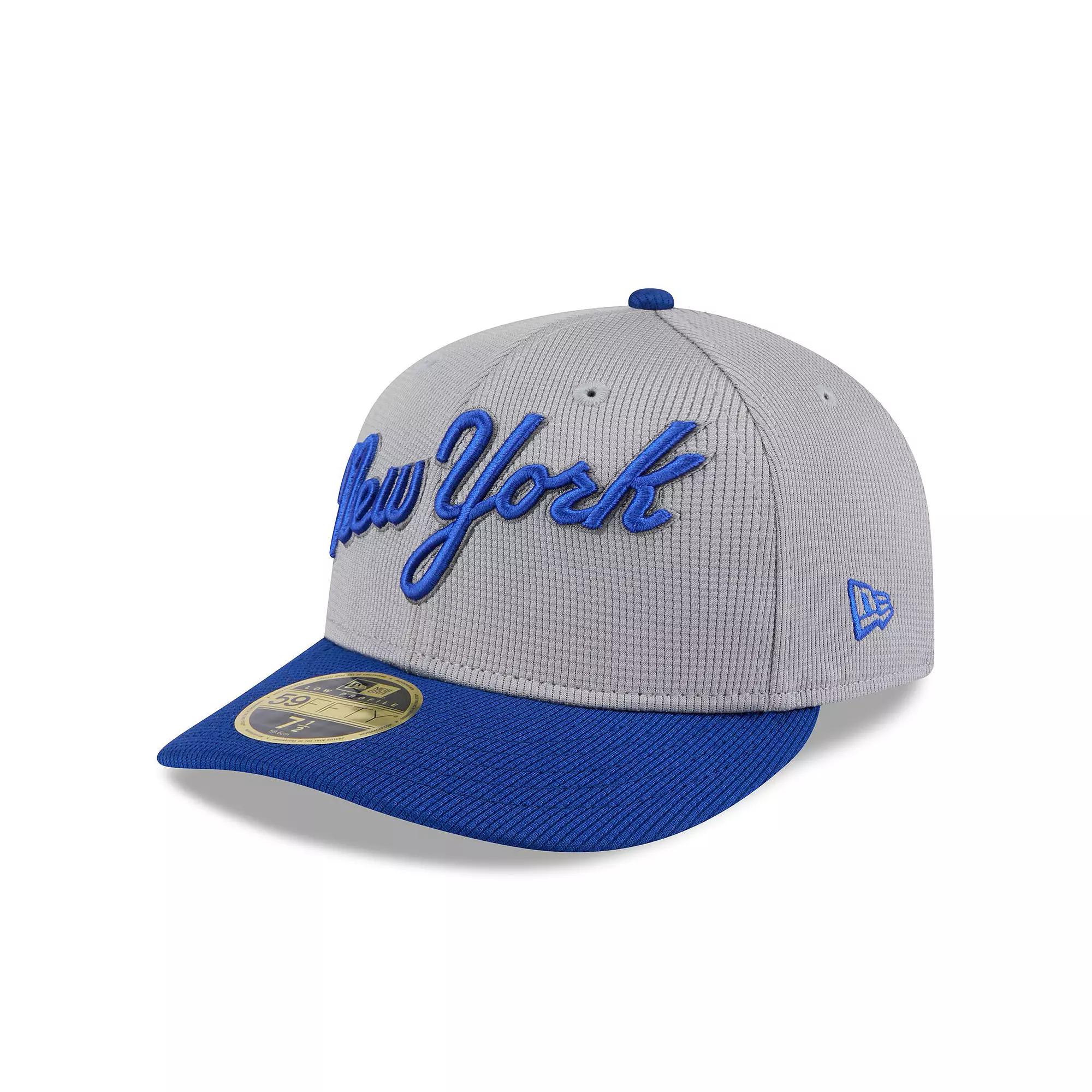 Men's New Era  Gray/Royal New York Mets 2025 Batting Practice Low Profile 59FIFTY Fitted Hat, Size: 7 1/2, Grey Product Image