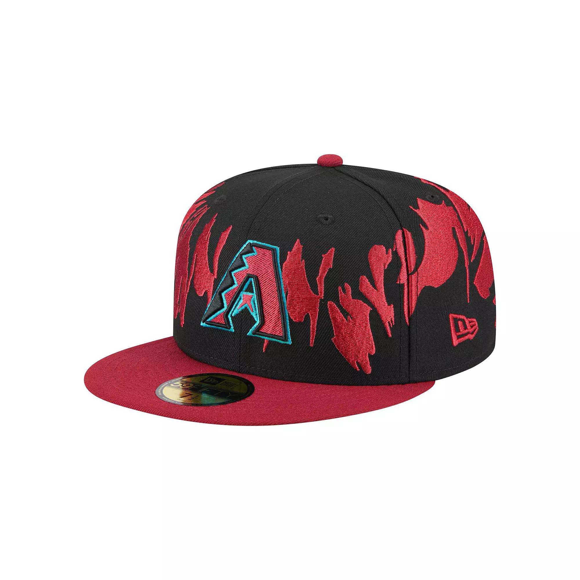 Men's New Era Black/Red Arizona Diamondbacks Retro Pattern 59FIFTY Fitted Hat, Size: 6 7/8 Product Image