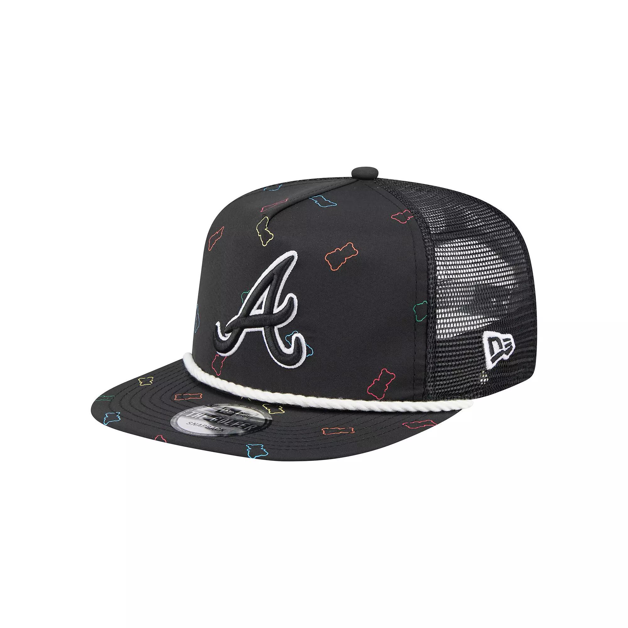 Men's New Era Black Atlanta Braves Gummy Golfer Trucker Adjustable Hat Product Image