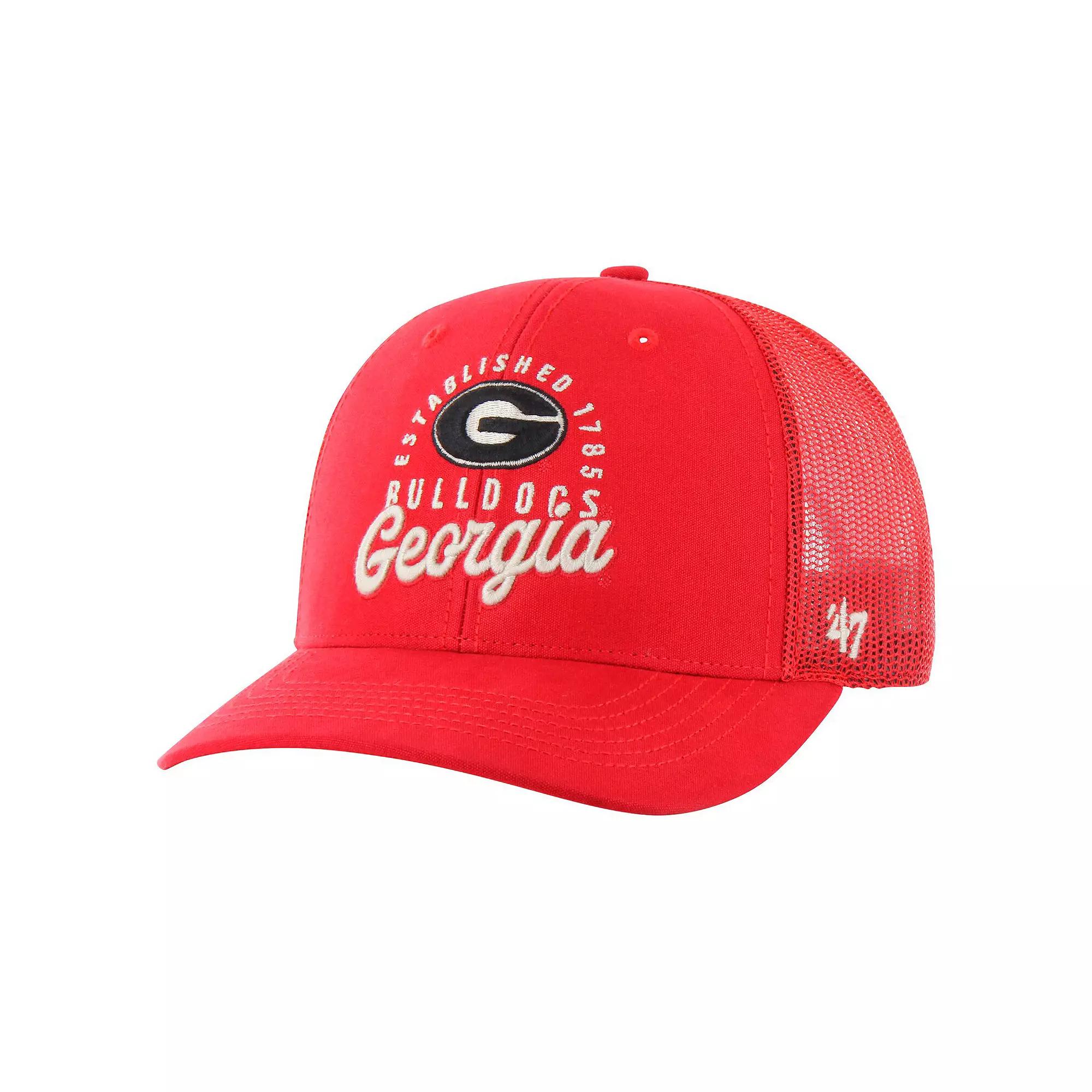 Men's '47 Red Georgia Bulldogs Pitstop Trucker Adjustable Hat Product Image