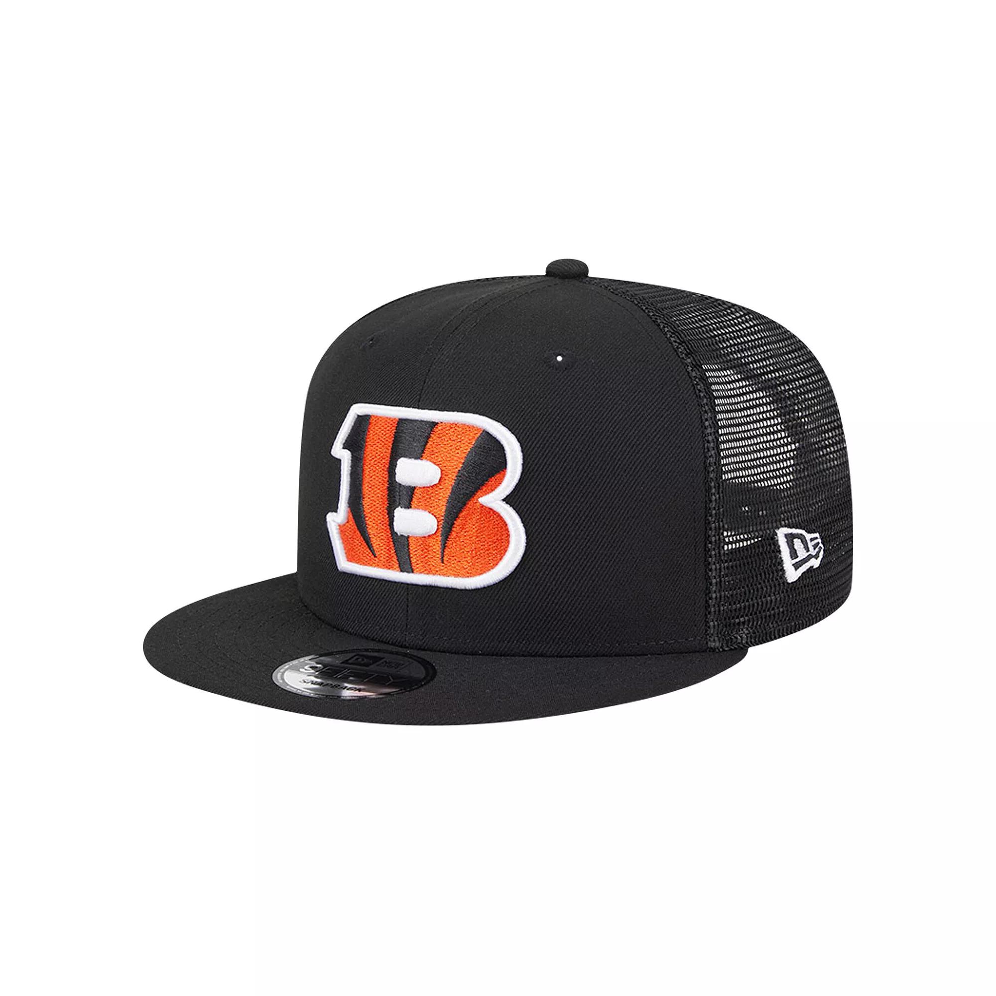 Men's New Era Black Cincinnati Bengals Main Trucker 9FIFTY Snapback Hat Product Image