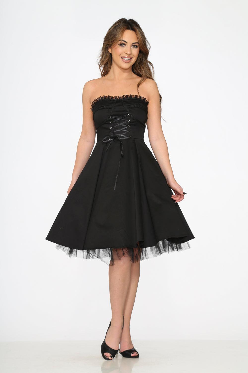 Black Strapless Swing Dress Product Image