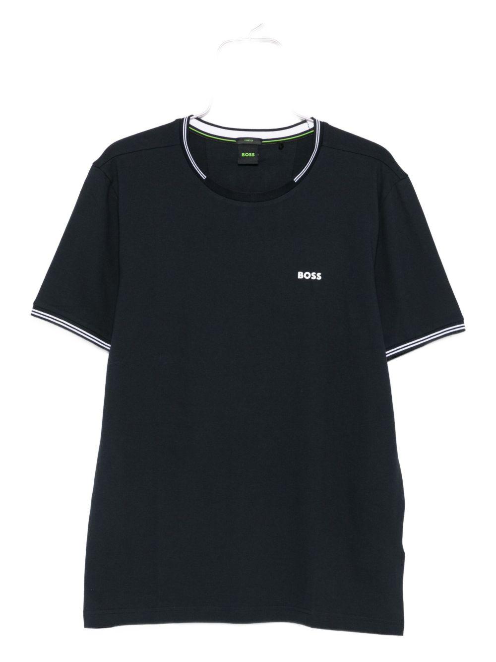 HUGO BOSS Tipped Crew-neck T-shirt In Blue Product Image
